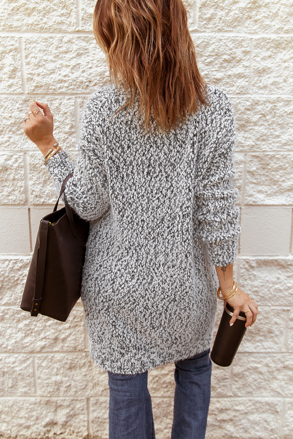 Gray Fuzzy Cardigan