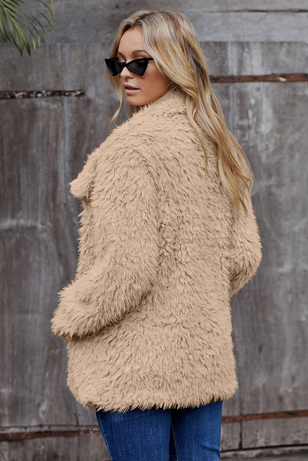 Beige Faux Fur Jacket