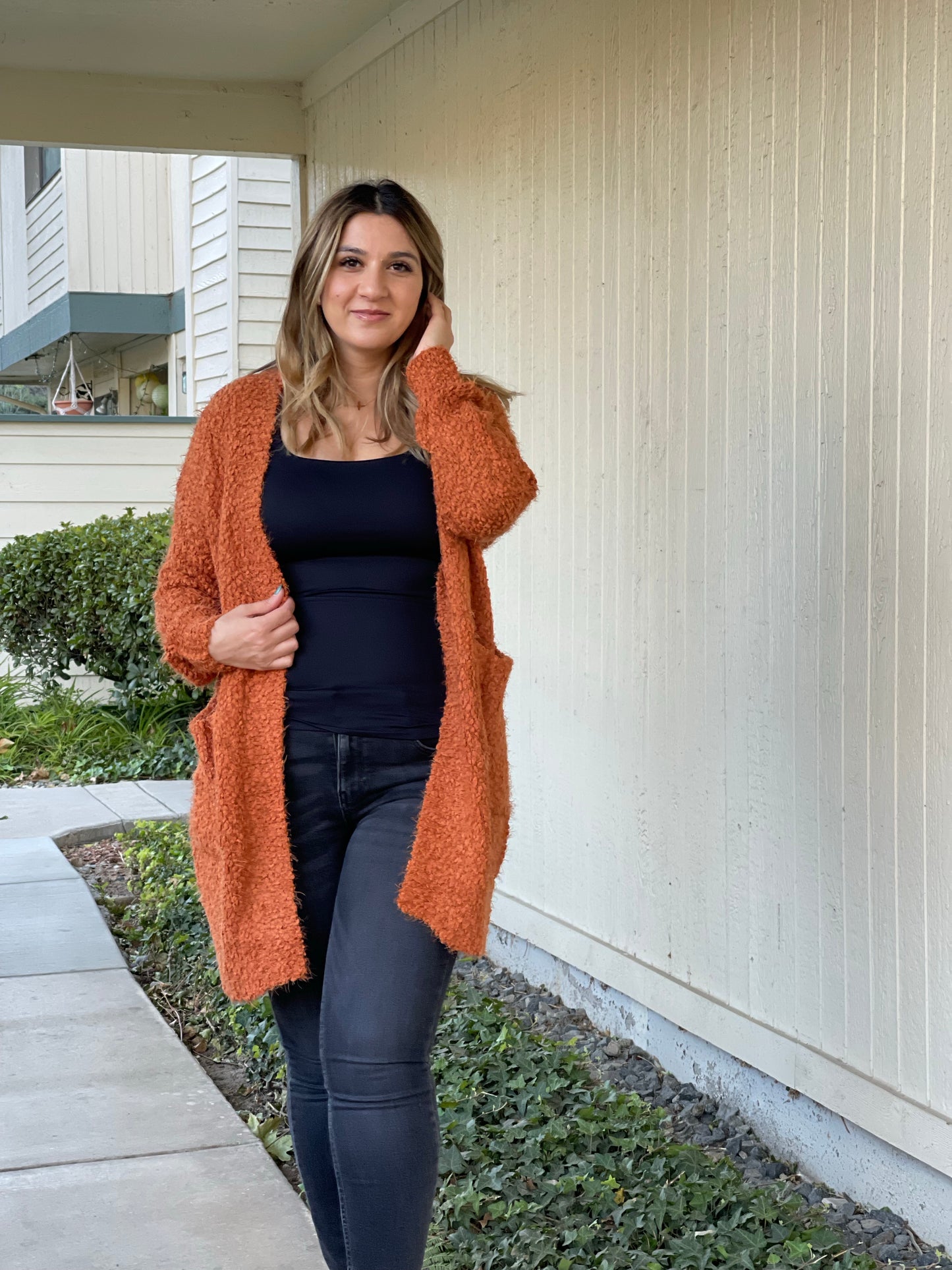 Brown Fuzzy Cardigan